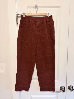 Madewell burgundy red lightweight corduroy pull on pants